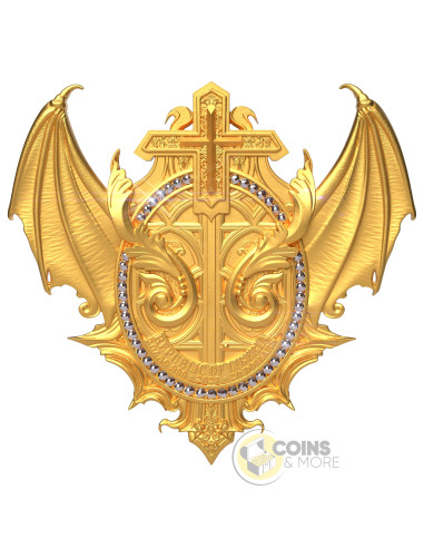 VAMPIRE BAT Gold Gilded 2 Oz Silver Coin 20$ Liberia 2027 - Coins & More - Coming Soon