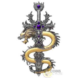 THE OBSIDIAN OATH Amulet 2 Oz Silver UV Coin 2000 Francs Cameroon 2026 - Coins & More - Coming Soon