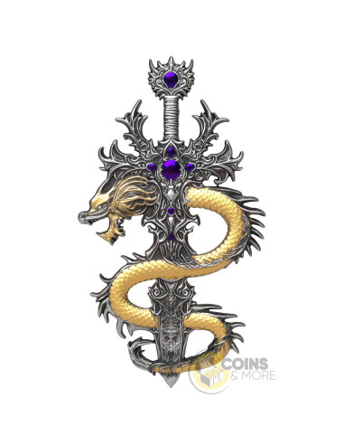 THE OBSIDIAN OATH Amulet 2 Oz Silver UV Coin 2000 Francs Cameroon 2026 - Coins & More - Coming Soon