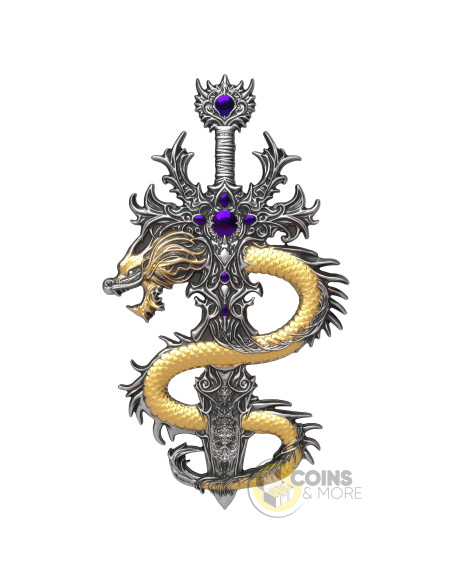 THE OBSIDIAN OATH Amulet 2 Oz Silver UV Coin 2000 Francs Cameroon 2026 - Coins & More - Coming Soon