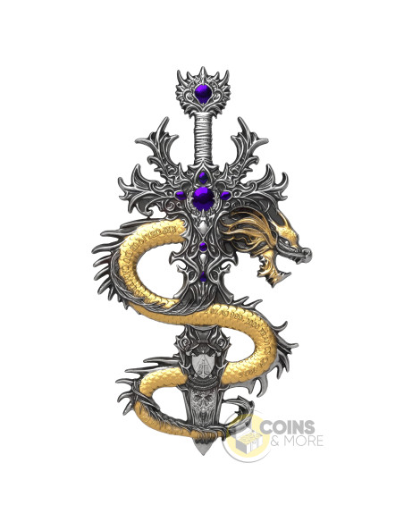 THE OBSIDIAN OATH Amulet 2 Oz Silver UV Coin 2000 Francs Cameroon 2026 - Coins & More - Coming Soon