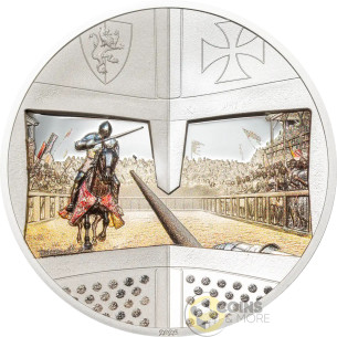 JOUSTING Knight Games 1 Oz Silver Coin 5$ Cook Islands 2026 - Coins & More - Demnächst