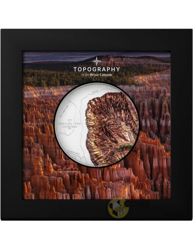 BRYCE CANYON Topography 5 Oz Silver Coin 25$ Cook Islands 2026 - Coins & More - Coming Soon