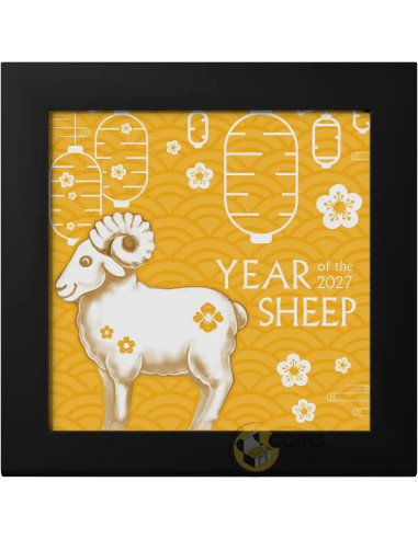 GOLD GILDED FLUFFY SHEEP Lunar Year 1 Oz Silver Coin 1000 Togorog Mongolia 2027 - Coins & More - Demnächst