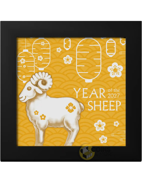 GOLD GILDED FLUFFY SHEEP Lunar Year 1 Oz Silver Coin 1000 Togorog Mongolia 2027 - Coins & More - Demnächst