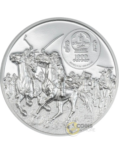 CUSTER VS SITTING BULL Enemies in History 2 Oz Silver Coin 1000 Togrog Mongolia 2026 - Coins & More - Coming Soon