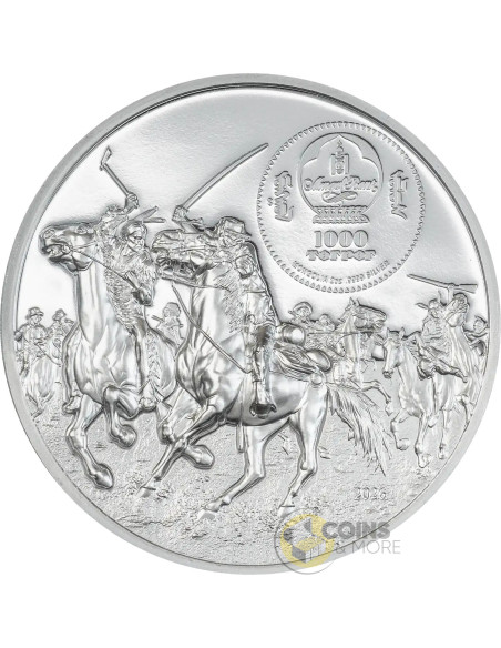 CUSTER VS SITTING BULL Enemies in History 2 Oz Silver Coin 1000 Togrog Mongolia 2026 - Coins & More - Coming Soon