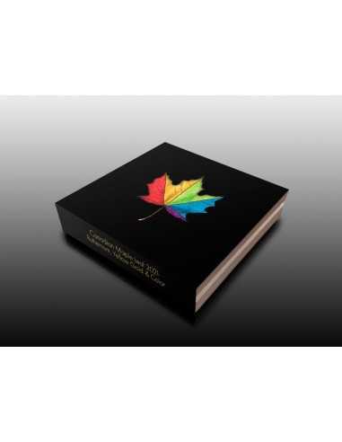 MAPLE LEAF RAINBOW Edition 1 oz Silver Ruthenium and Gold coin Canada 2021 - Coins & More - Naturaleza y Animales