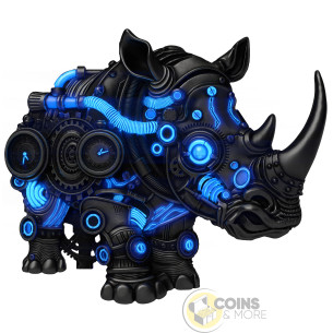 MECH RHINO SHAPED 2 Oz Silver UV Coin 2000 Francs Cameroon 2027 - Coins & More - Coming Soon 2
