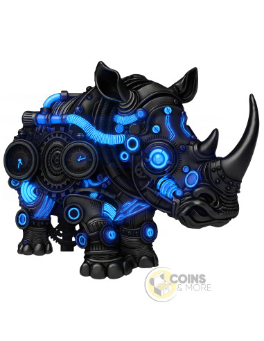 MECH RHINO SHAPED 2 Oz Silver UV Coin 2000 Francs Cameroon 2027 - Coins & More - Coming Soon