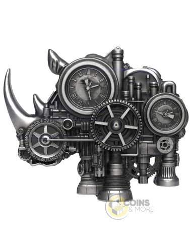 MECH RHINO SHAPED 2 Oz Silver UV Coin 2000 Francs Cameroon 2027 - Coins & More - Coming Soon