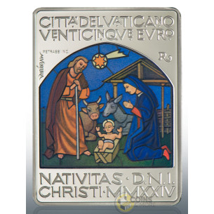 NATIVITY OF CHRISTMAS 35g Silver Coin 25€ Vatican 2024 - Coins & More - Coming Soon