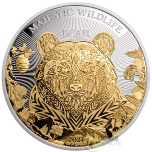 THE BEAR Majestic Wildlife 5 Oz Silver Coin 10$ Samoa 2027 - Coins & More - Coming Soon