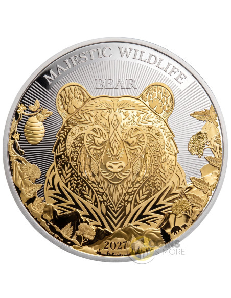 THE BEAR Majestic Wildlife 5 Oz Silver Coin 10$ Samoa 2027 - Coins & More - Coming Soon