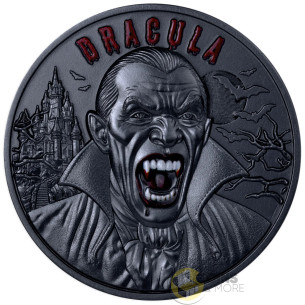 DRACULA AWAKENS IN THE NIGHT 2 Oz Silver Coin 5$ Barbados - Coins & More - Coming Soon