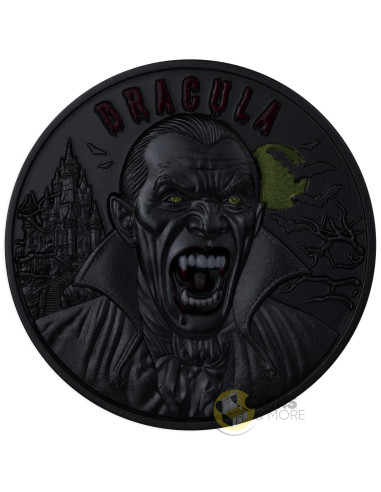 DRACULA AWAKENS IN THE NIGHT 2 Oz Silver Coin 5$ Barbados - Coins & More - Coming Soon