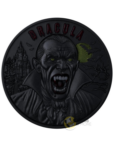 DRACULA AWAKENS IN THE NIGHT 2 Oz Silver Coin 5$ Barbados - Coins & More - Coming Soon