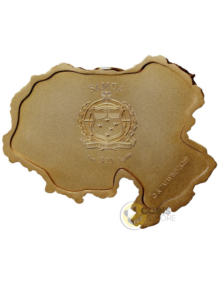 HOGWARTS CASTLE Gold Gilded 5 Oz Silver 3D Coin 10$ Samoa - Coins & More - Coming Soon