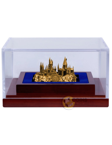 HOGWARTS CASTLE Gold Gilded 5 Oz Silver 3D Coin 10$ Samoa - Coins & More - Coming Soon