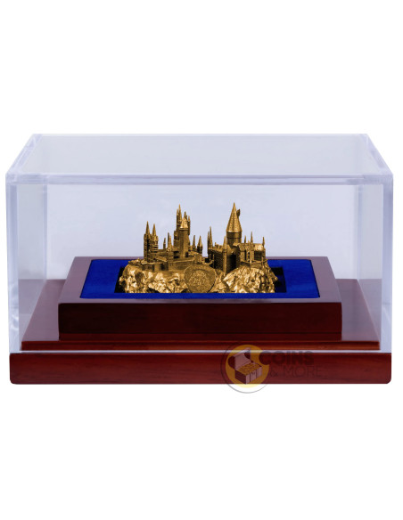 HOGWARTS CASTLE Gold Gilded 5 Oz Silver 3D Coin 10$ Samoa - Coins & More - Coming Soon