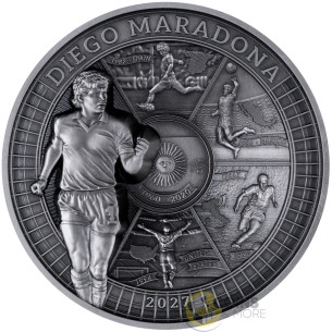 DIEGO MARADONA Multiple Layer 400g Silver Coin 10$ Samoa 2027 - Coins & More - Coming Soon