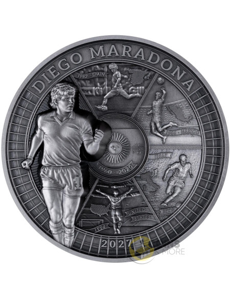 DIEGO MARADONA Multiple Layer 400g Silver Coin 10$ Samoa 2027 - Coins & More - Coming Soon