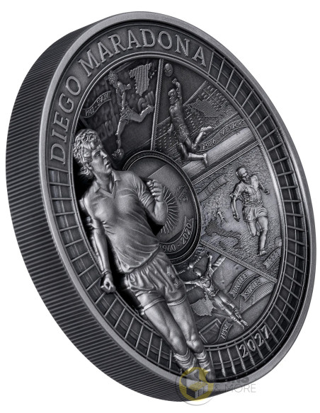 DIEGO MARADONA Multiple Layer 400g Silver Coin 10$ Samoa 2027 - Coins & More - Coming Soon