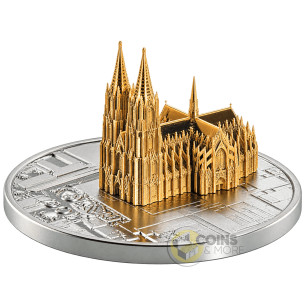 COLOGNE CATHEDRAL Full Sculpture 1 Oz Silver Coin 1000 Francs Gabon 2026 - Coins & More - Coming Soon