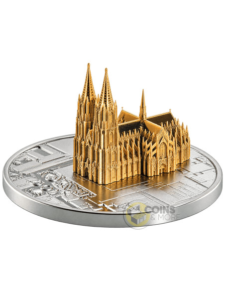 COLOGNE CATHEDRAL Full Sculpture 1 Oz Silver Coin 1000 Francs Gabon 2026 - Coins & More - Coming Soon
