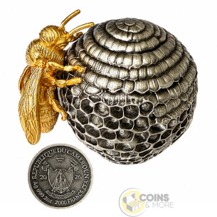 BEE 3D The Rulers of the Nests 2 Oz Silver UV Coin 2000 Francs Cameroon 2026 - Coins & More - Coming Soon 2