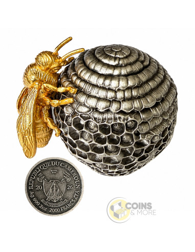 BEE 3D The Rulers of the Nests 2 Oz Silver UV Coin 2000 Francs Cameroon 2026 - Coins & More - Coming Soon
