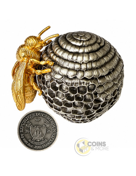 BEE 3D The Rulers of the Nests 2 Oz Silver UV Coin 2000 Francs Cameroon 2026 - Coins & More - Coming Soon