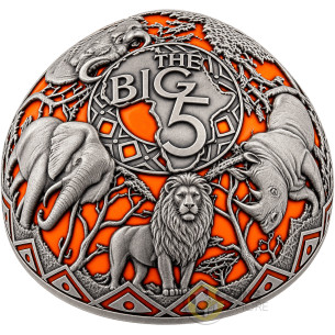 BIG FIVE AFRICA : HALF-SPHERICAL COIN 2 Oz Silver Coin 25 Francs Burundi 2026 - Coins & More - Coming Soon