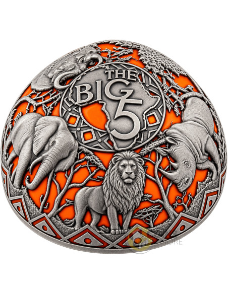 BIG FIVE AFRICA : HALF-SPHERICAL COIN 2 Oz Silver Coin 25 Francs Burundi 2026 - Coins & More - Coming Soon
