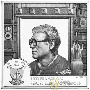 AH78 Portrait Zdzislaw Beksinski 1 Oz Silver Coin 1000 Francs Cameroon 2026 - Coins & More - In Arrivo 2