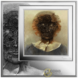 AH78 Portrait Zdzislaw Beksinski 1 Oz Silver Coin 1000 Francs Cameroon 2026 - Coins & More - In Arrivo