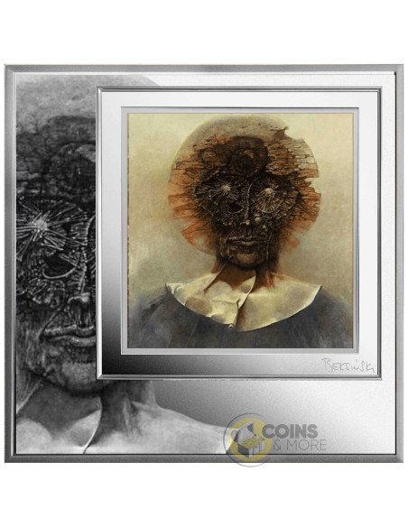AH78 Portrait Zdzislaw Beksinski 1 Oz Silver Coin 1000 Francs Cameroon 2026 - Coins & More - Coming Soon
