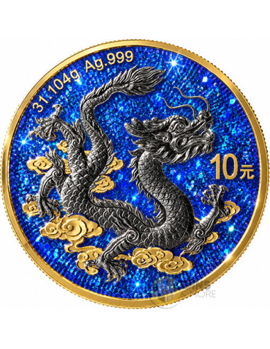 IMPERIAL BLUE CHINESE DRAGON 1 Oz Silver Coin 10 Yuan China 2026 - Coins & More - In Arrivo