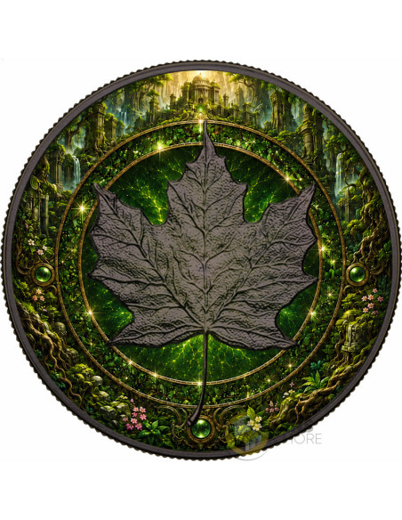 NATURE RING Elemental Realms Diamond Dust & Ruthenium 1 Oz Silver $5 Canada 2026 - Coins & More - À Venir