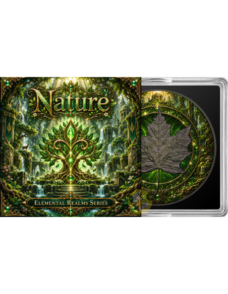NATURE RING Elemental Realms Diamond Dust & Ruthenium 1 Oz Silver $5 Canada 2026 - Coins & More - À Venir
