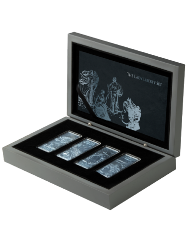 LADY LIBERTY Set 4 x 1 Oz Silver Coins 5$ Barbados 2022 - Coins & More - Arte e Architettura