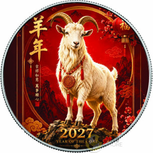 FORTUNE & HARMONY Year of the Goat 1 Oz Silver Coin 1$ USA 2027 - Coins & More - Coming Soon