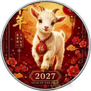 LUCKY GOAT Year of the Goat 1 Oz Silver Coin 1$ USA 2027 - Coins & More - Coming Soon