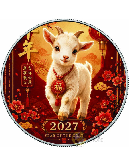 LUCKY GOAT Year of the Goat 1 Oz Silver Coin 1$ USA 2027 - Coins & More - Coming Soon