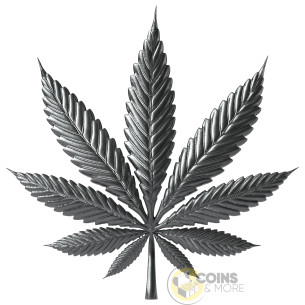 CANNABIS LEAVES Antiqued 1 Oz Silver Coin 10$ Liberia 2026 - Coins & More - À Venir