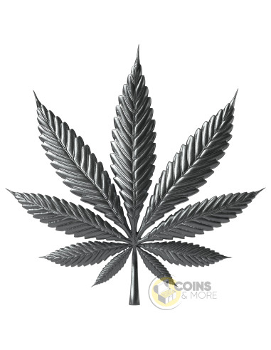 CANNABIS LEAVES Antiqued 1 Oz Silver Coin 10$ Liberia 2026 - Coins & More - Demnächst