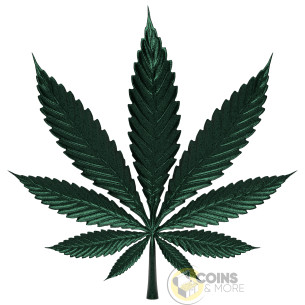 CANNABIS LEAVES Colorized 1 Oz Silver Coin 10$ Liberia 2026 - Coins & More - À Venir 2