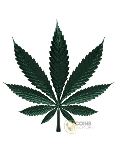 CANNABIS LEAVES Colorized 1 Oz Silver Coin 10$ Liberia 2026 - Coins & More - À Venir