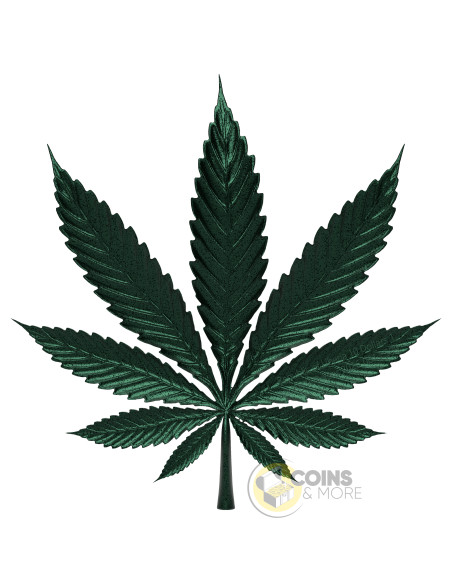 CANNABIS LEAVES Colorized 1 Oz Silver Coin 10$ Liberia 2026 - Coins & More - À Venir