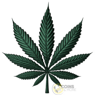 CANNABIS LEAVES Colorized 1 Oz Silver Coin 10$ Liberia 2026 - Coins & More - À Venir